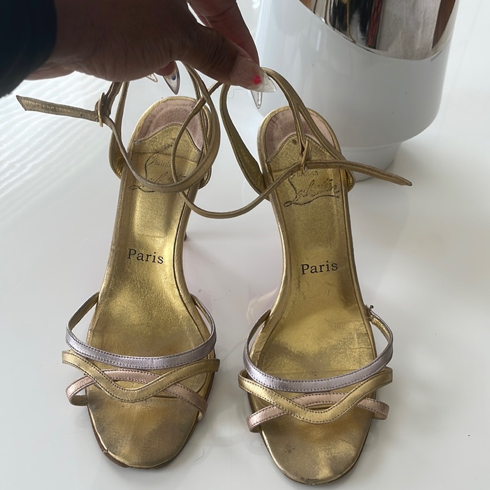 Christian Louboutin  gold size 38 1/2